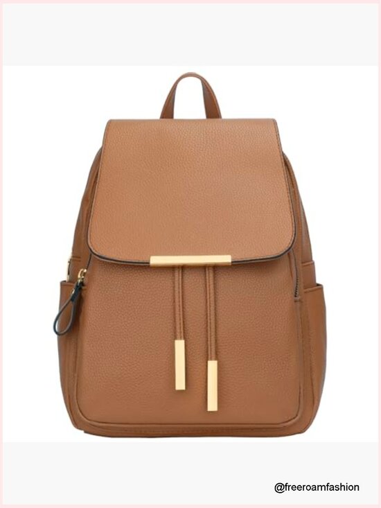 Trendy Faux Leather Backpack Purse for Women Daypack Travel Bag